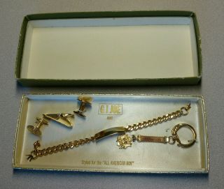 Vtg G I Joe,  Jewelry Set for Boys - Cufflinks,  Bracelet,  Tie Clip,  Keychain - I O B 5