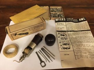 Vintage Tool Sewing Awl C.  A.  Myers Co.  “the Awl For All” Leather Sewing