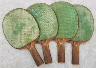 Vintage Retro Sears Ping Pong Paddles Set Of Four Made In Usa