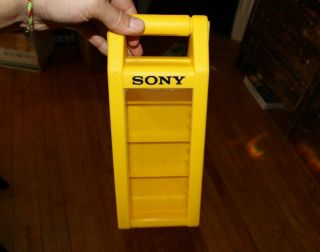 Vintage Sony Audio Cassette Tape Carrying Case Portable Travel Holder Plastic