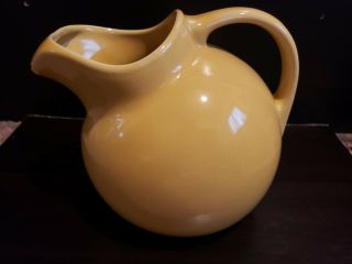 Vintage Hall Pottery Yellow Ball Pitcher W Ice Lip