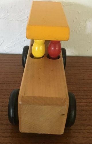 Vintage Wooden Yellow Taxi 676 Holgate Toys 2