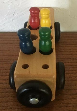 Vintage Wooden Yellow Taxi 676 Holgate Toys 5