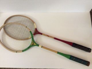 2 Vintage Badminton Rackets,  Imperial Laminated Construction,  Kent