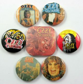 Ozzy Osbourne Badges 7 X Vintage Ozzy Pin Badges Metal