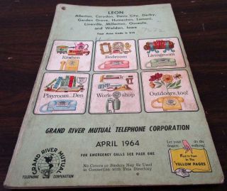 Vintage 1964 Leon County Iowa Telephone Directory Phone Book H