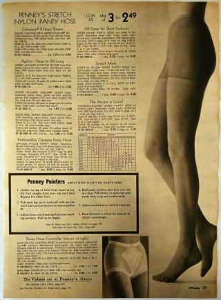 70 ' s Vintage PAPER PRINT AD FLEXXTRA stretch nylon panty hose lingerie underwear 2
