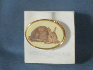 Vintage Museum Of Fine Arts Boston Gold - Tone Metal Rabbit Pin Brooch