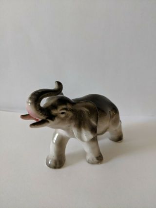 Vintage Ceramic Elephant Figurine Made In Japan 3 1/2 " Tall
