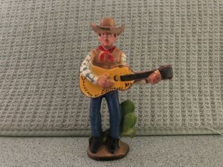 Vintage Cowboy W/ Guitar Cast Iron Figurine/make Offer
