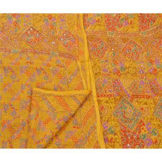 Tcw Vintage Saree 100 Pure Silk Hand Beaded Fabric Premium Sari