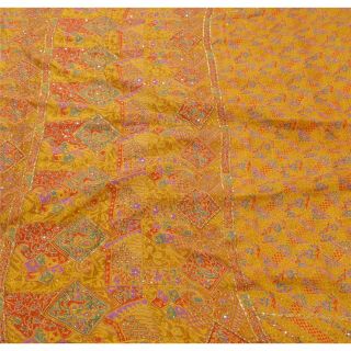 Tcw Vintage Saree 100 Pure Silk Hand Beaded Fabric Premium Sari 2