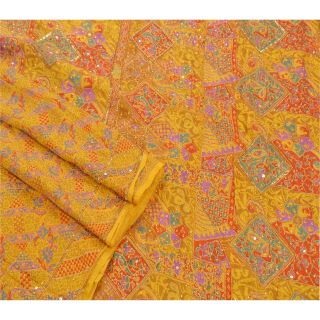 Tcw Vintage Saree 100 Pure Silk Hand Beaded Fabric Premium Sari 3
