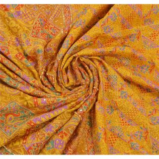 Tcw Vintage Saree 100 Pure Silk Hand Beaded Fabric Premium Sari 5