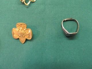 vintage Girl Scout/ Brownie/ Cadet badges,  pins & sterling ring 5