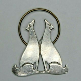Vintage Mexico Taxco? Sterling Silver 925 Seeps? Brooch Pin