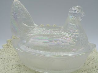 Vintage Fenton Art Glass - Hen on Nest I - redescent Candy Dish 3