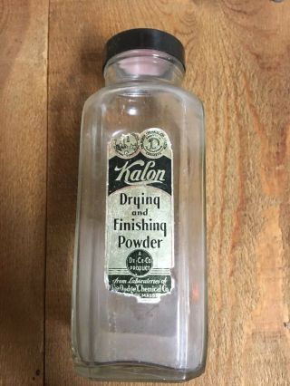 Vintage Kalon Embalming Mortuary Cosmetic Drying & Finishing Powder Bottle 3