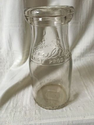 Vintage Half Pint Milk Bottle Sealtest Dairy Detroit Creamery Co.  Michigan