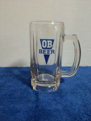 Vintage Ob Beer Handled Glass Mug 0.  25 - Most Famous Korea O B