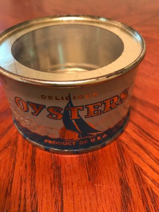 Vintage Delicious Oysters 1/2 Pint Can Pre - Owned