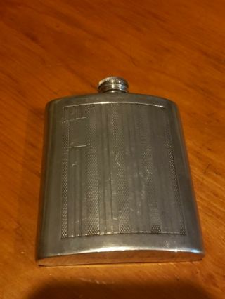 Vintage English Pewter 3oz Flask Comoy 