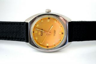 Vintage Hmt Karthik 17 Jewel Gold Texture Hand Winding Men Wrist Watch 4
