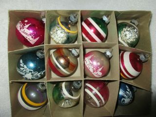 Vintage Shiny Bright Decorated Glass Christmas Ornaments Decorations