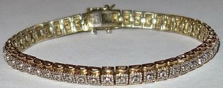 Exceptional Vintage Gold On Sterling Silver 7 - 1/4 " Designer Signed Bracelet 1