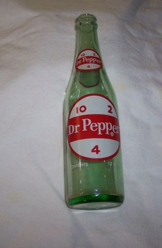 Vintage Dr.  Pepper 12 Oz.  Bottle With Diamond