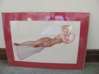 Vintage George Petty Pin - Up Girl Lithograph - 1940 