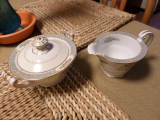 Noritake Occupied Japan China Creamer Sugar Bowl Vintage Dinnerware