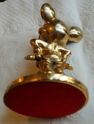 Vintage Brass Walt Disney World Micky Mouse FIGURINE SOLID METAL PAPERWEIGHT 4