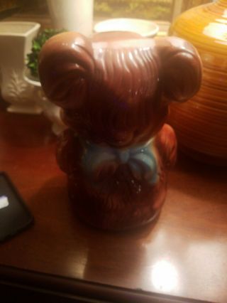 Vintage 1940 ' s American Bisque Bear Cookie Jar Collectible USA Pottery 3