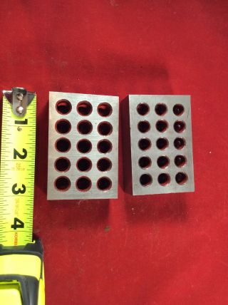 Vintage Set Of 2 Precision Blocks Machinist Block Set Up Tool Gauge 1x2x3 Inch