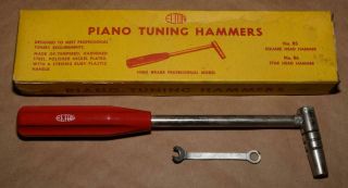 Vintage Elton Piano Tuning Hammer No.  85 (square Head) W Box & Wrench
