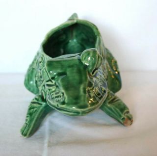 Vintage McCoy Pottery Large Ceramic Green Frog Planter 7 1/2 Inches 3
