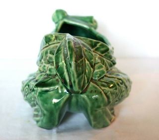 Vintage McCoy Pottery Large Ceramic Green Frog Planter 7 1/2 Inches 4