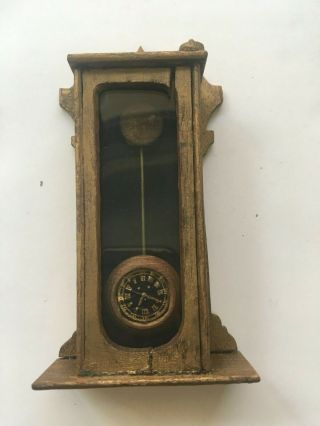 Antique Dolls House Miniature Pendulum Clock - 1800 