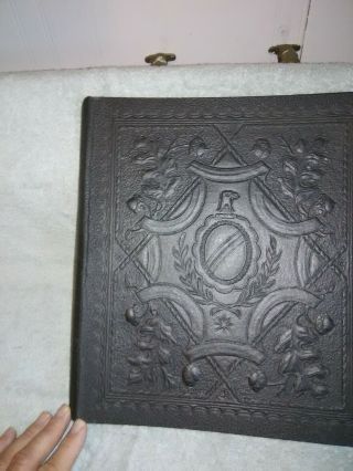 Vintage Embossed Leather Photo Album With 30 Pages,  Eagle Crest