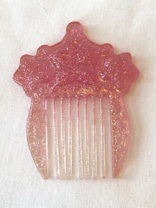 Vintage G1 My Little Pony Accessories Princess Sparkle Pink Glittery Stars Comb