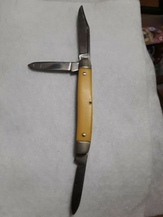 Vintage Kutmaster Utica N.  Y.  Usa R - 8 Triple Blade Stockman Folding Pocket Knife