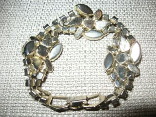 Vintage yellow,  topaz aurora borealis Iris stone rhinestone & cabochon bracelet 3
