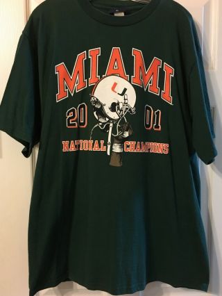 Vintage 2001 Miami Hurricanes National Champs Tshirt Xl Extra Large