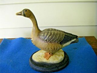 Vintage Plasti - Duk Miniature Brown Goose Decoy Figurine Neumann & Bennett