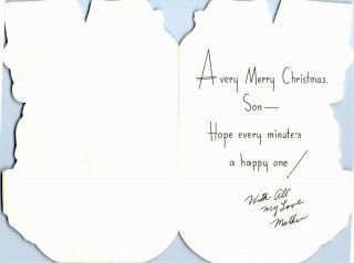 Heavily Glittered Glitter Snowman Boy Kid Rust Craft VTG Christmas Greeting Card 2