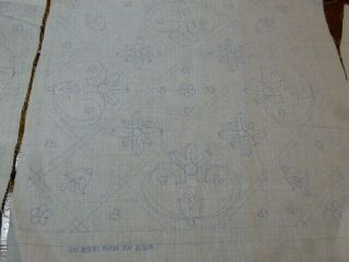Vintage Cotton Stamped To Embroider Quilt Blocks - 20 Pre - Cut Blocks Rn 30581