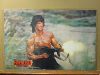 Vintage 1985 Rambo First Blood Part Ii Movie Poster Stallone 7173