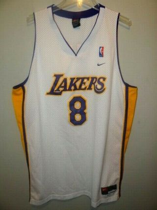 Kobe Bryant 8 Vintage Los Angeles Lakers Nike Swingman Jersey White Mens 2xl