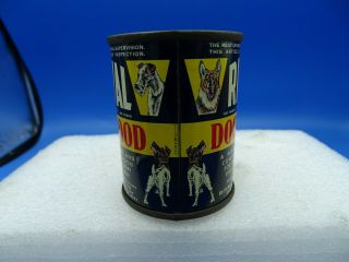 Vintage Mini Rival Dog Food Tin Can Promo Coin Bank Boxer Terrier Black Label 2